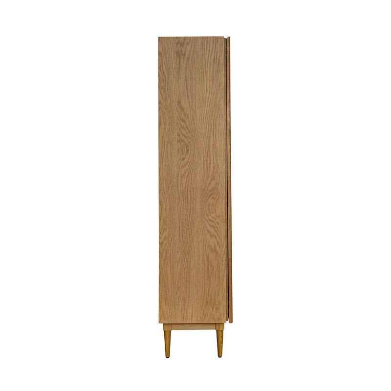 6. Full door bookcase made of natural cane material