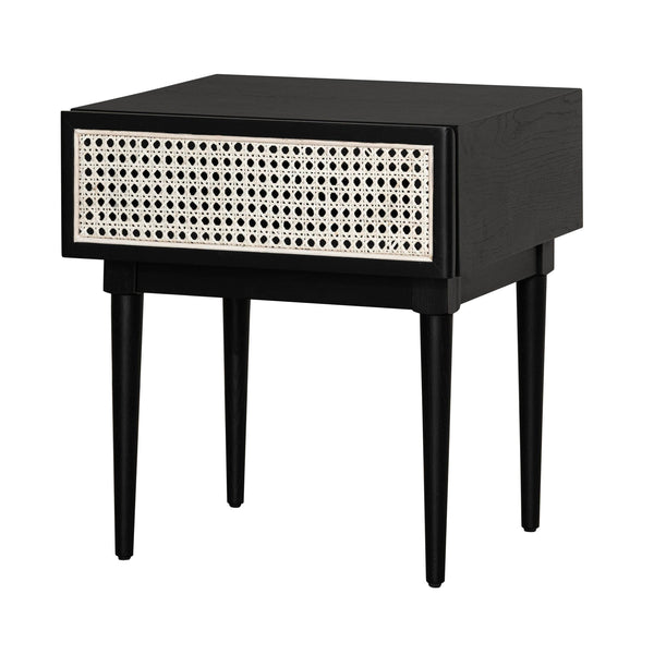 1. "Cane side table in matt black finish"