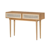 1. "Cane Console Table - Natural, perfect for adding a touch of rustic charm to your home decor"