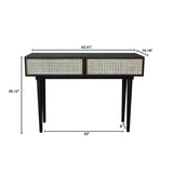 3. "Versatile Cane Console Table - Perfect for Entryways or Living Rooms"