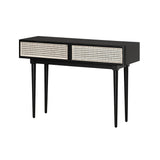 1. "Cane Console Table with Storage - Elegant and Functional Furniture Piece"