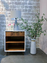 9. "Luxurious Casablanca Nightstand with a mirrored top"
