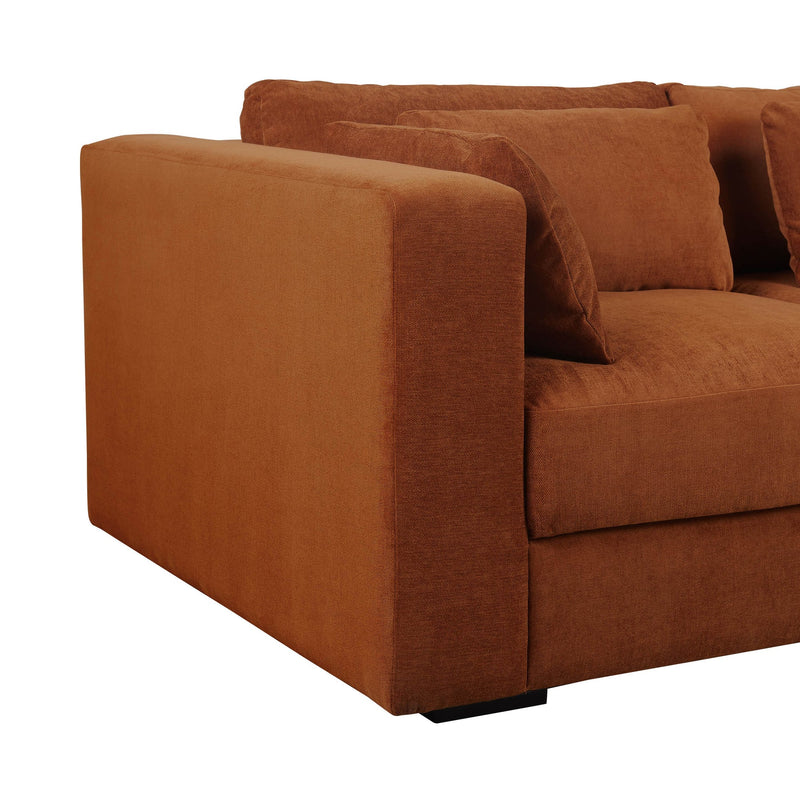 6. Stylish and versatile Las Vegas Clive Sofa - Terracotta Chenille upholstery for any room setting