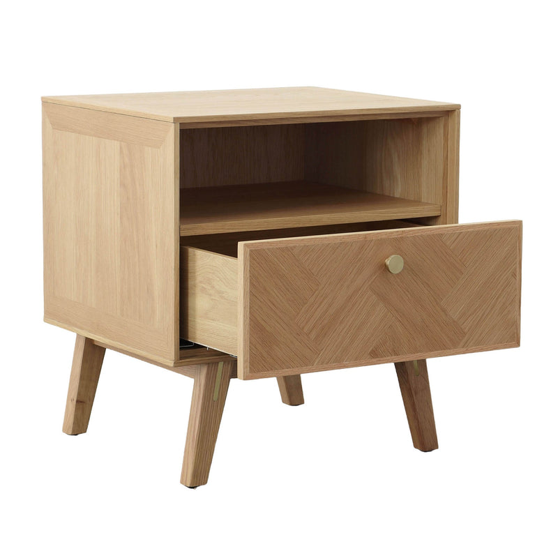 4. "Versatile Colton Nightstand with a convenient pull-out tray"
