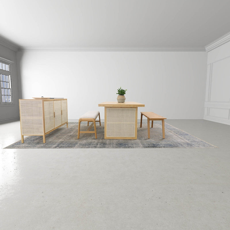 7. "Medium-sized Colton Bench with Brass legs - a stylish and durable addition to your dining set"