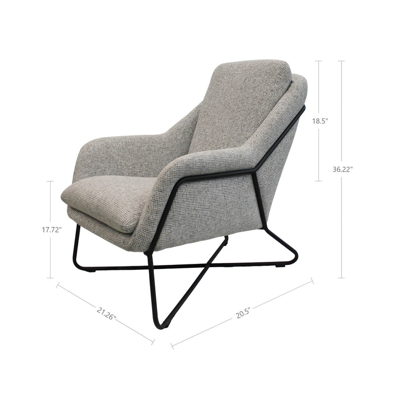 4. "Light Grey Tweed Romeo Lounge Chair with ergonomic support and plush upholstery"