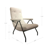 6. Elegant Retro Lounge Chair - Light Grey Tweed Finish