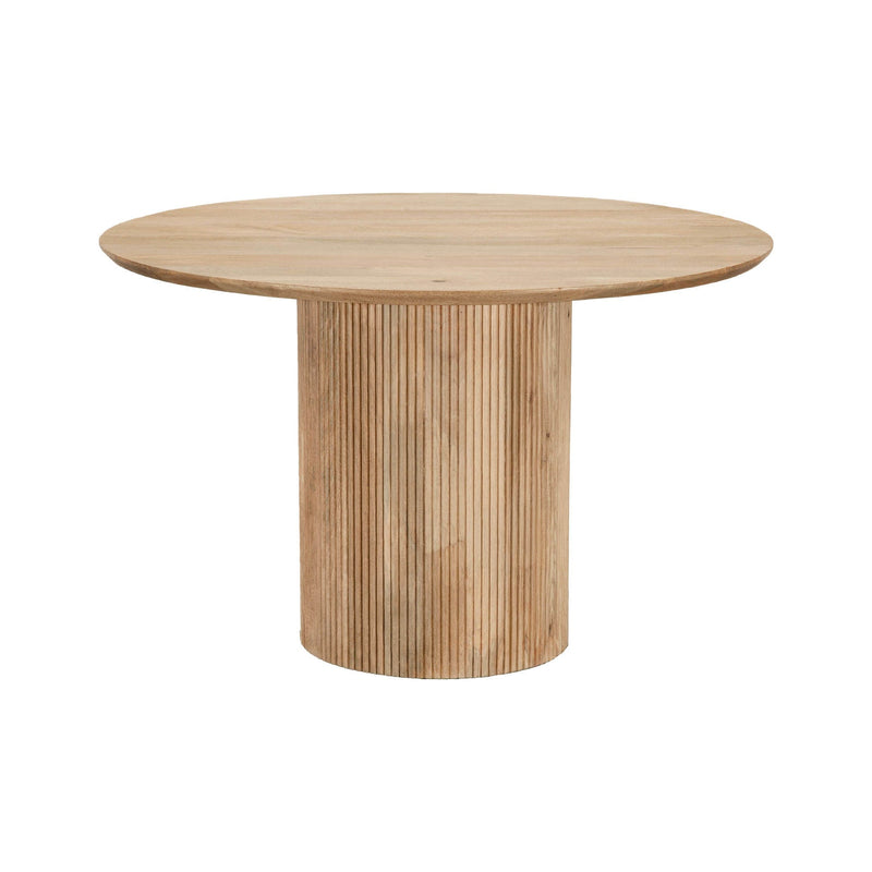 1. "Cylinder Round Dining Table with sleek design and sturdy construction"