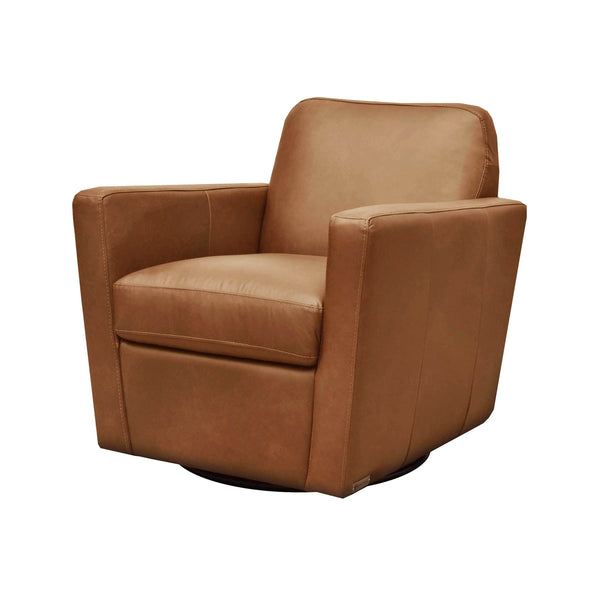 "Cooper Swivel Club Chair - Cognac: Luxurious and Comfortable Seating for Your Living Room"