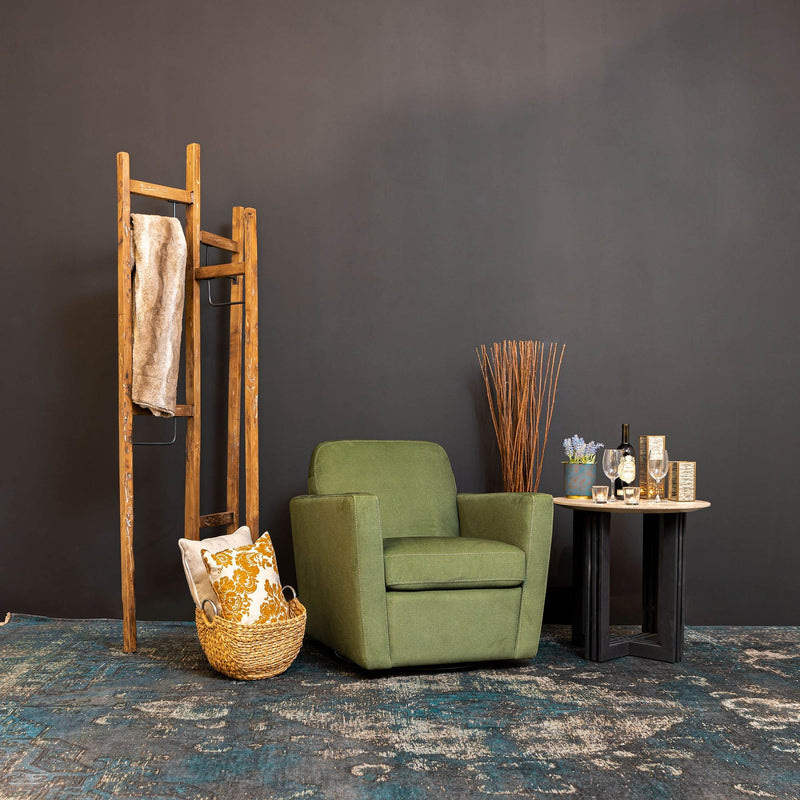 8. "Cooper Swivel Club Chair - Forrest Green with durable construction"