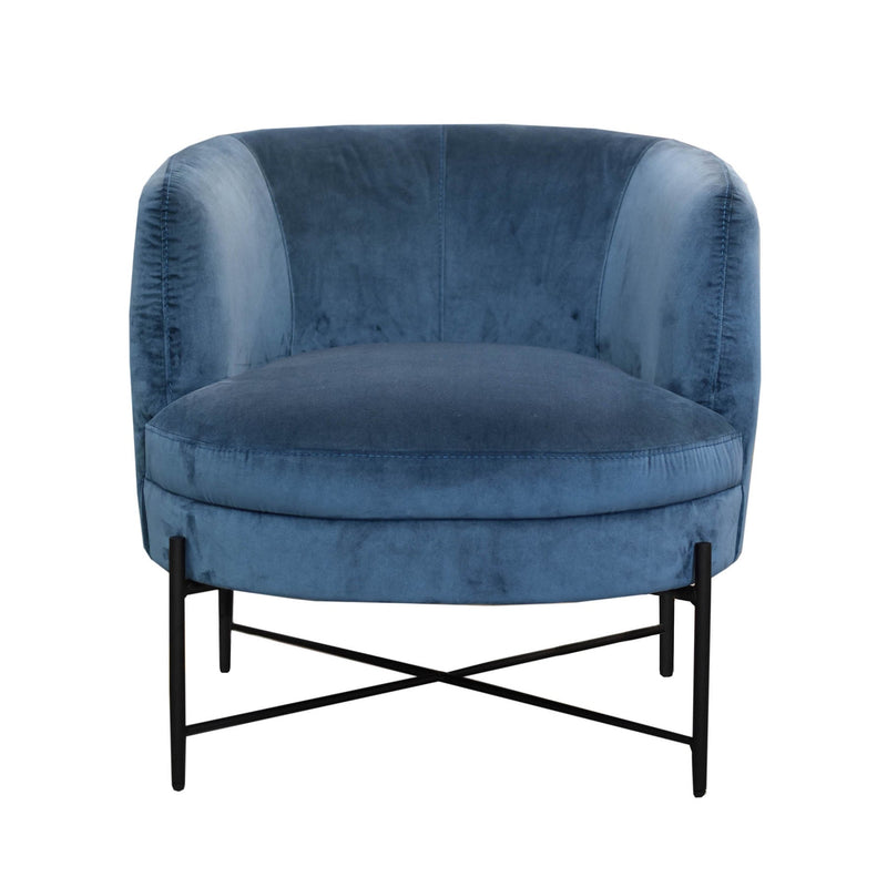 2. "Medium-sized Cami Club Chair - Velvet Teal with plush cushioning"