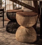 3. "Natural wood D-Bodhi Wave Side Table, adding warmth to your living space"