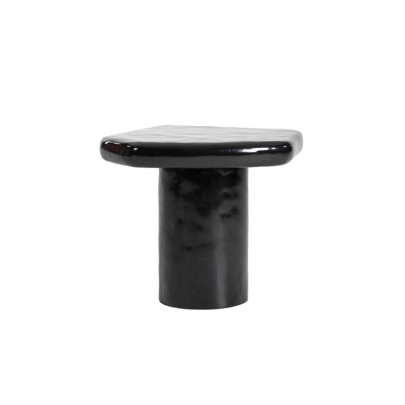 4. "Elegant black side table with durable construction"