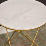 3. "Modern marble side table: Earth Wind & Fire - White"