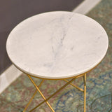 4. "Stylish and durable side table: Earth Wind & Fire Marble - White"