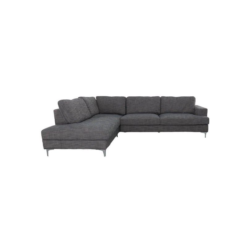 2. Charcoal Linen Feather Left Sectional Sofa for Cozy Living Spaces