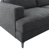 5. Luxurious Feather Left Sectional - Charcoal Linen Upholstery