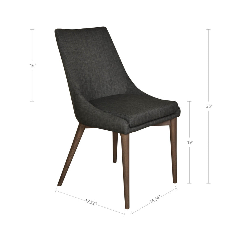 6. "Dark Grey Fritz Side Dining Chair with ergonomic backrest"