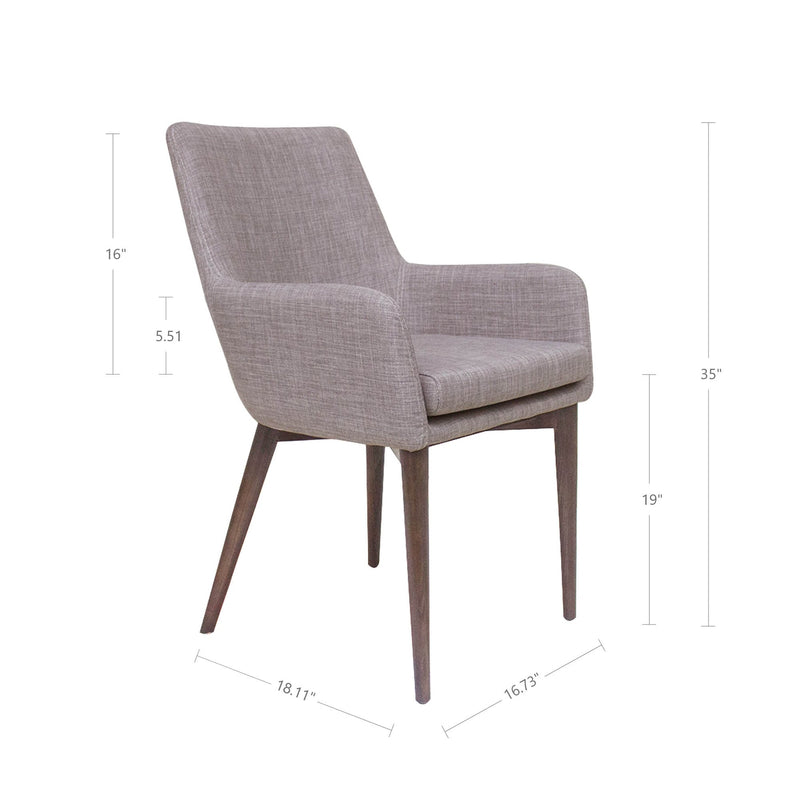 8. "Stylish Fritz Arm Dining Chair - Light Grey to enhance your dining experience"