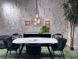 11. "Stylish and chic Mila Dining Chair - Black Velvet to elevate your dining experience"