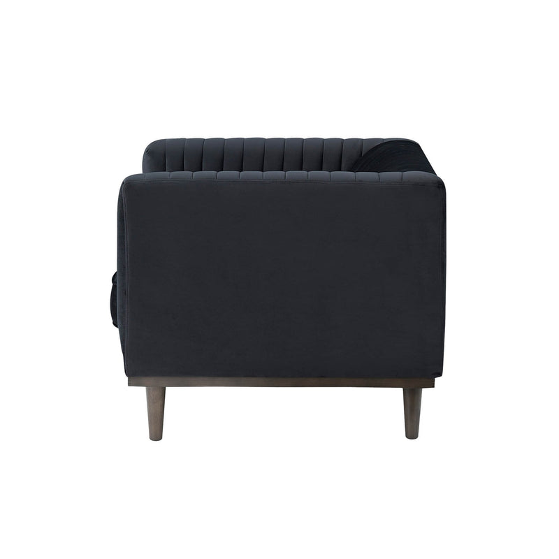 3. "Comfortable and stylish Sage Club Chair in Black Velvet fabric"