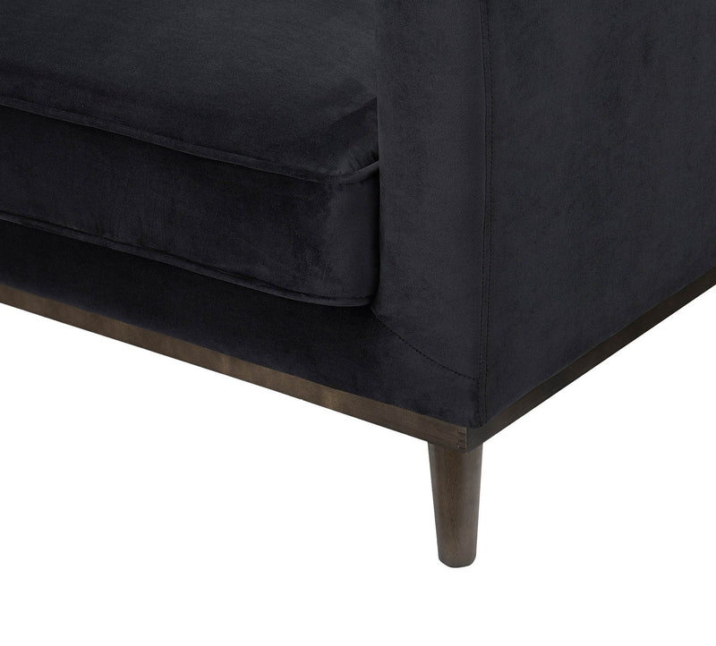 6. "Sage Club Chair - Black Velvet with sturdy construction and timeless appeal"