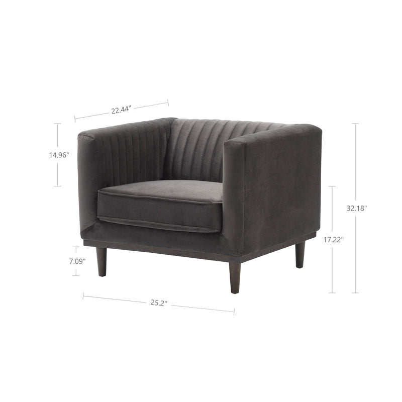 5. "Versatile and chic Sage Club Chair - Stone Grey Velvet for any room"
