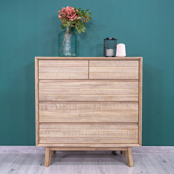 2. "Elegant Gia 5 Drawer Chest for bedroom organization"