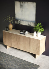 9. "Hedron Sideboard with ample surface area for displaying decorative items"
