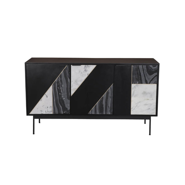 2. "Elegant Hexa Sideboard - Black Fossil for modern interiors"