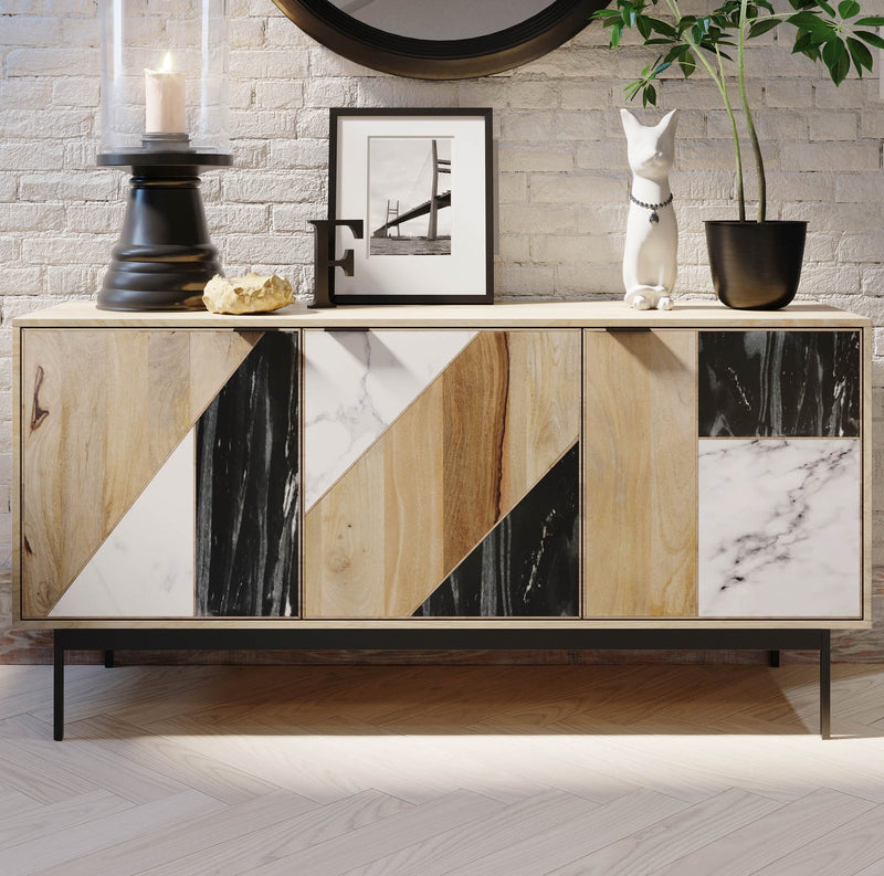 9. "Hexa Sideboard - Natural with a natural finish for a rustic touch"