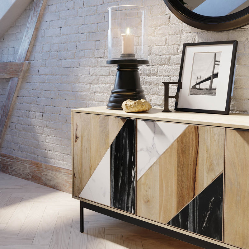 10. "Hexa Sideboard - Natural ideal for displaying decor and accessories"