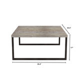 8. "Irondale Square Coffee Table with Tempered Glass Top"