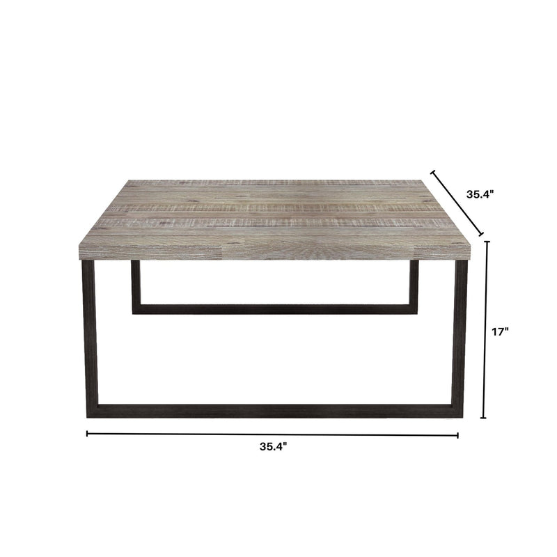 8. "Irondale Square Coffee Table with Tempered Glass Top"