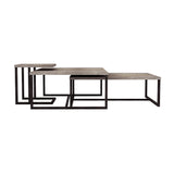 3. "Sturdy Irondale Square Coffee Table with Metal Frame"