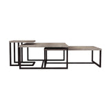 3. "Sturdy Irondale Square Coffee Table with Metal Frame"
