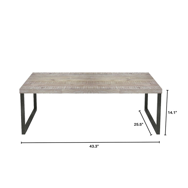 4. "Versatile Irondale Rectangular Coffee Table with Storage Shelf - Ideal for Organizing Magazines and Books"