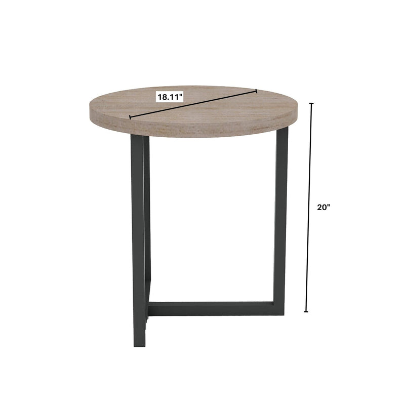 4. "Sturdy Irondale Round Side Table with Industrial Design - Adds Character to Any Room"