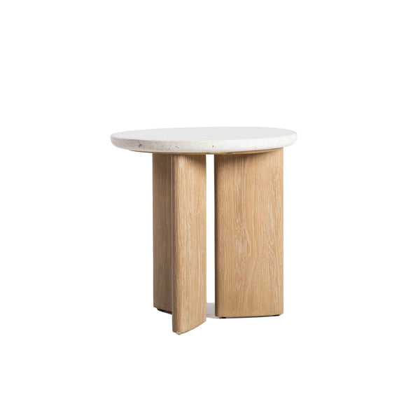 1. "Infinity Side Table - Seashell Finish with elegant design"