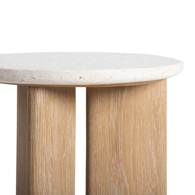 6. "Infinity Side Table - Seashell Finish with ample storage space"