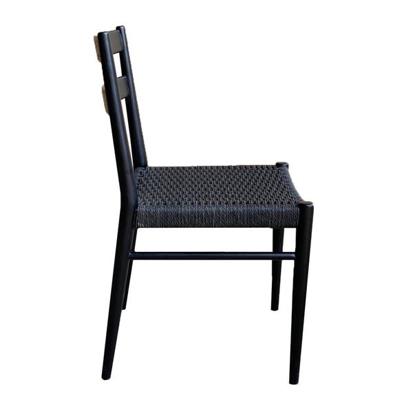 2. "Black/Black Woven Seat Jakarta Dining Chair - Comfortable and durable"