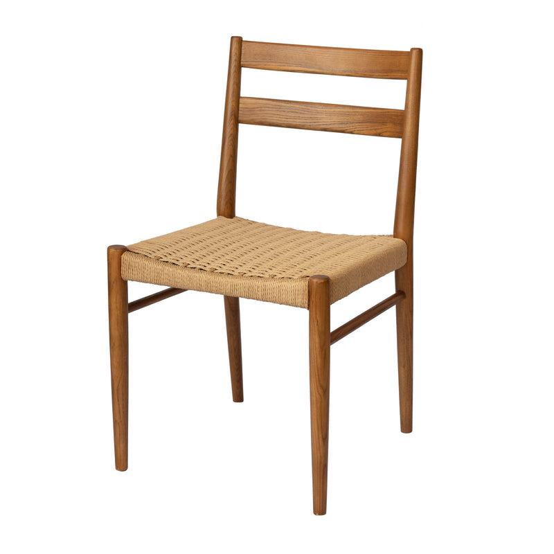 1. "Jakarta Dining Chair - Walnut/Natural Woven Seat with sturdy wooden frame"