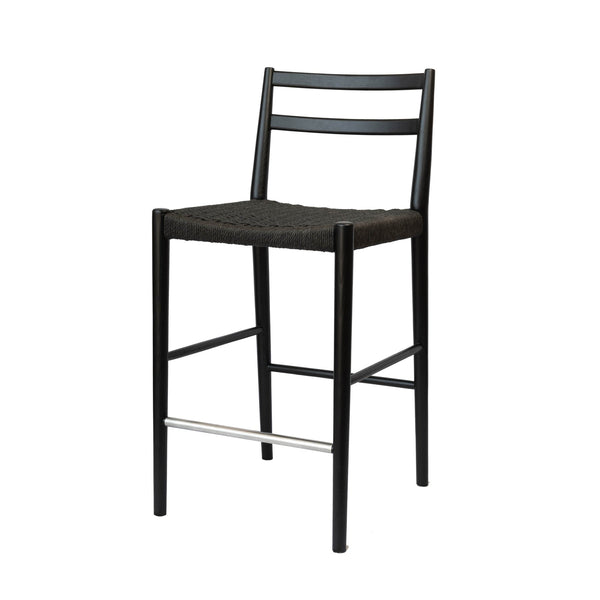 1. "Jakarta Counter Stool With Back - Black/Black Woven Seat - Sleek and stylish design"