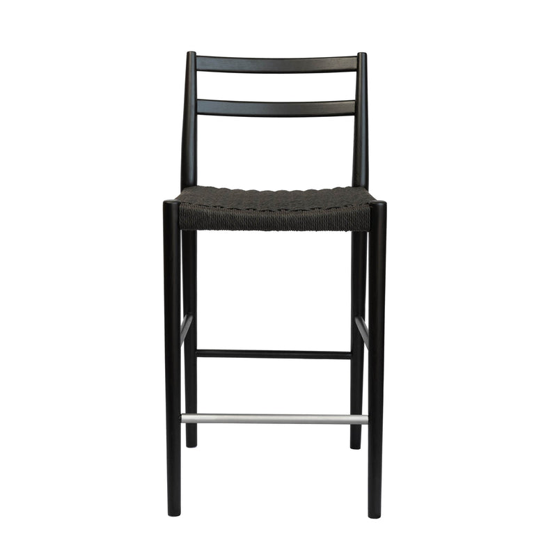 2. "Black/Black Woven Seat Counter Stool - Perfect for modern interiors"