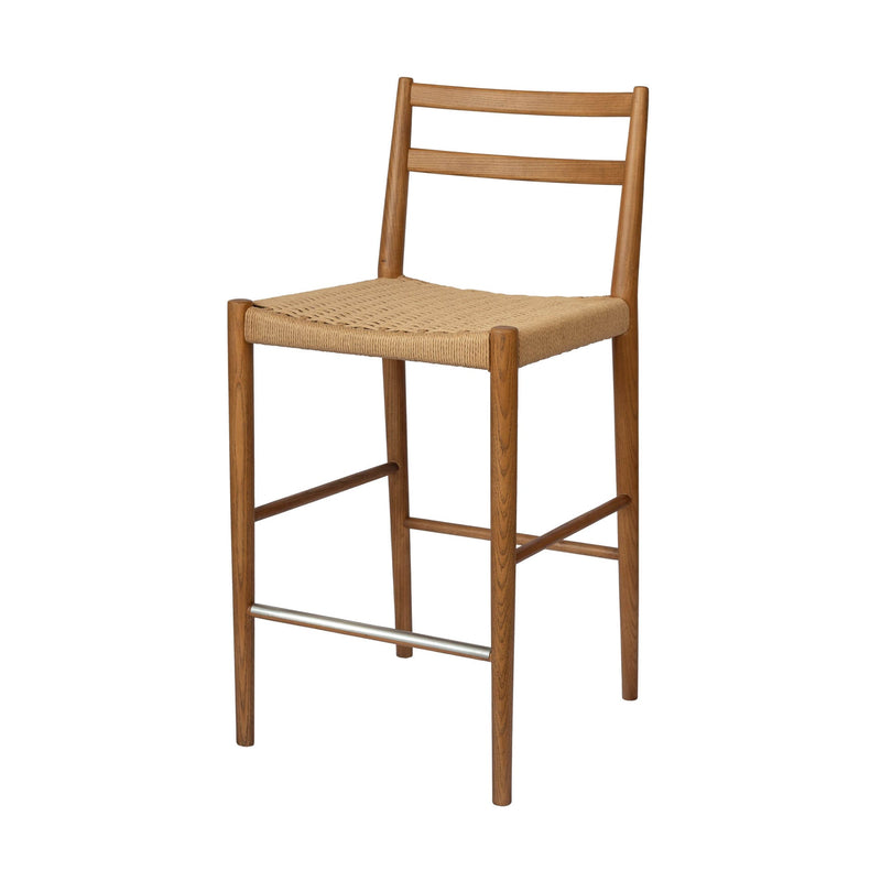 1. "Jakarta Counter Stool With Back - Walnut/Natural Woven Seat for modern kitchen decor"