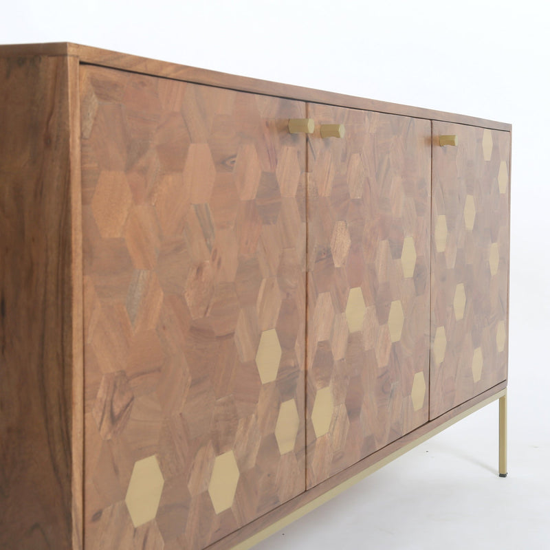 10. "Kenzo Sideboard with ample shelving for displaying decor and books"