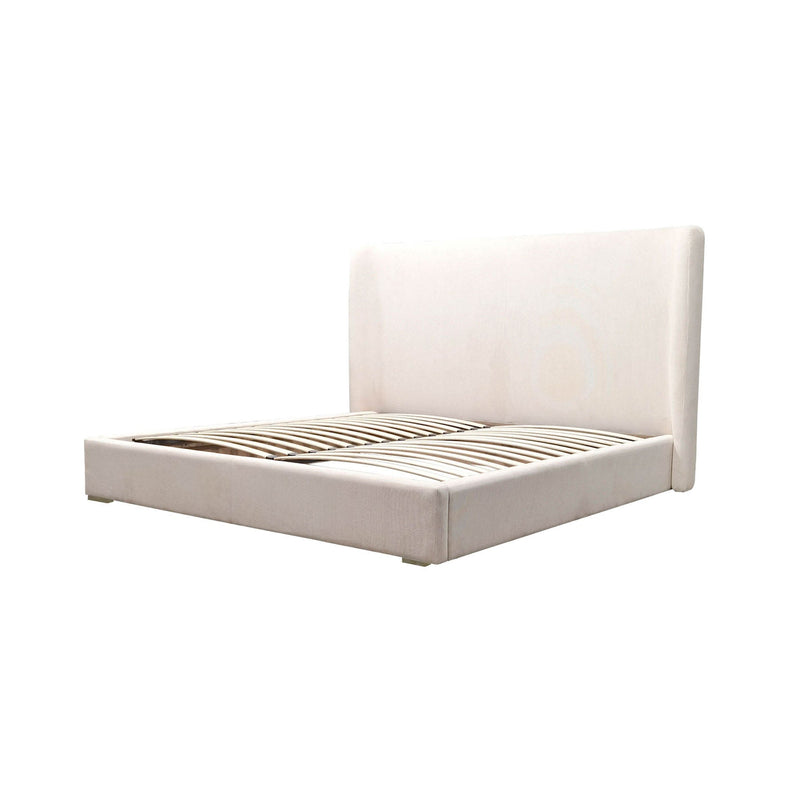 1. "Lara King Bed with elegant tufted headboard and footboard"