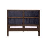 4. Luxurious Lineo Upholstered Queen Bed - Burnt Oak Finish