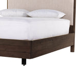 5. Comfortable Lineo Upholstered Queen Bed - Burnt Oak Mattress Support