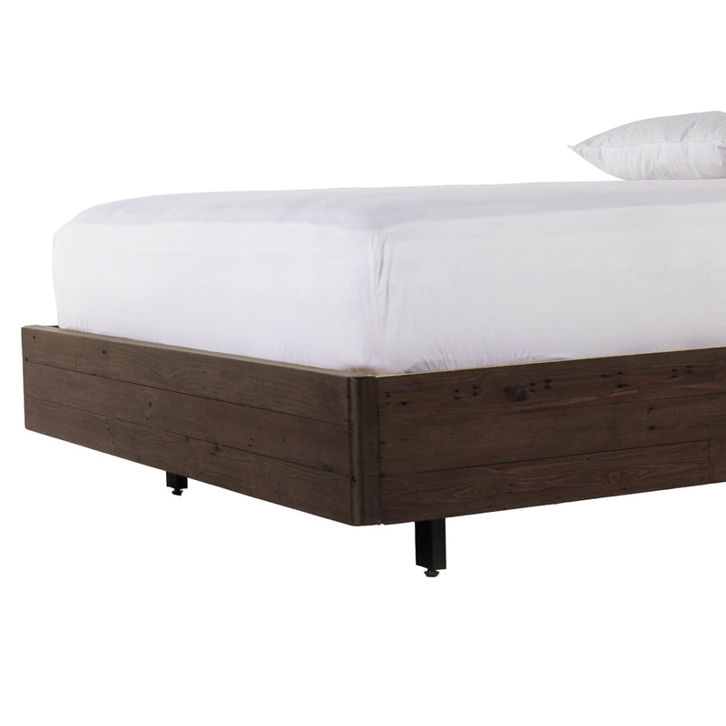 7. Elegant Lineo Upholstered Queen Bed - Burnt Oak Fabric Upholstery